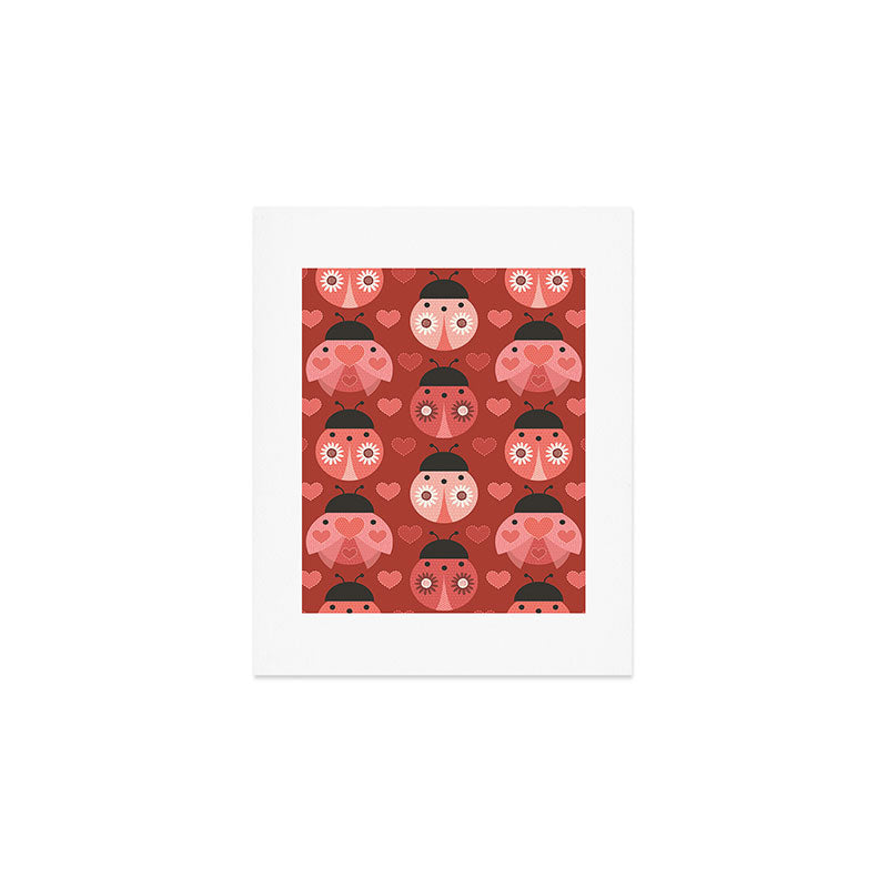 Love Bug Ladybugs - Valentines Day Colors Art Print Gallery Image 1