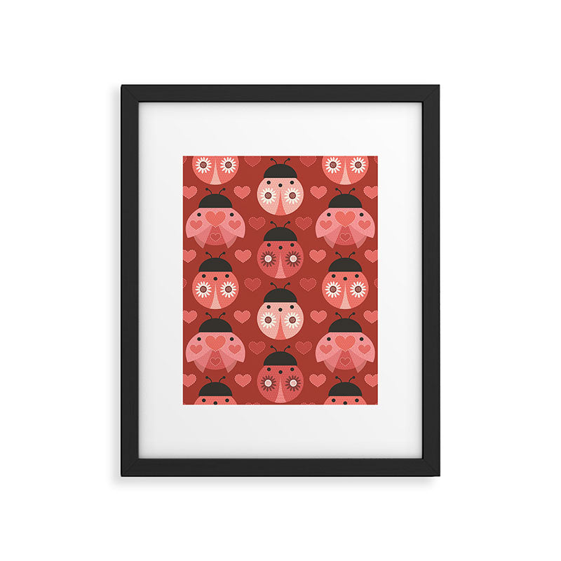 Love Bug Ladybugs - Valentines Day Colors Framed Art Print Gallery Image 6