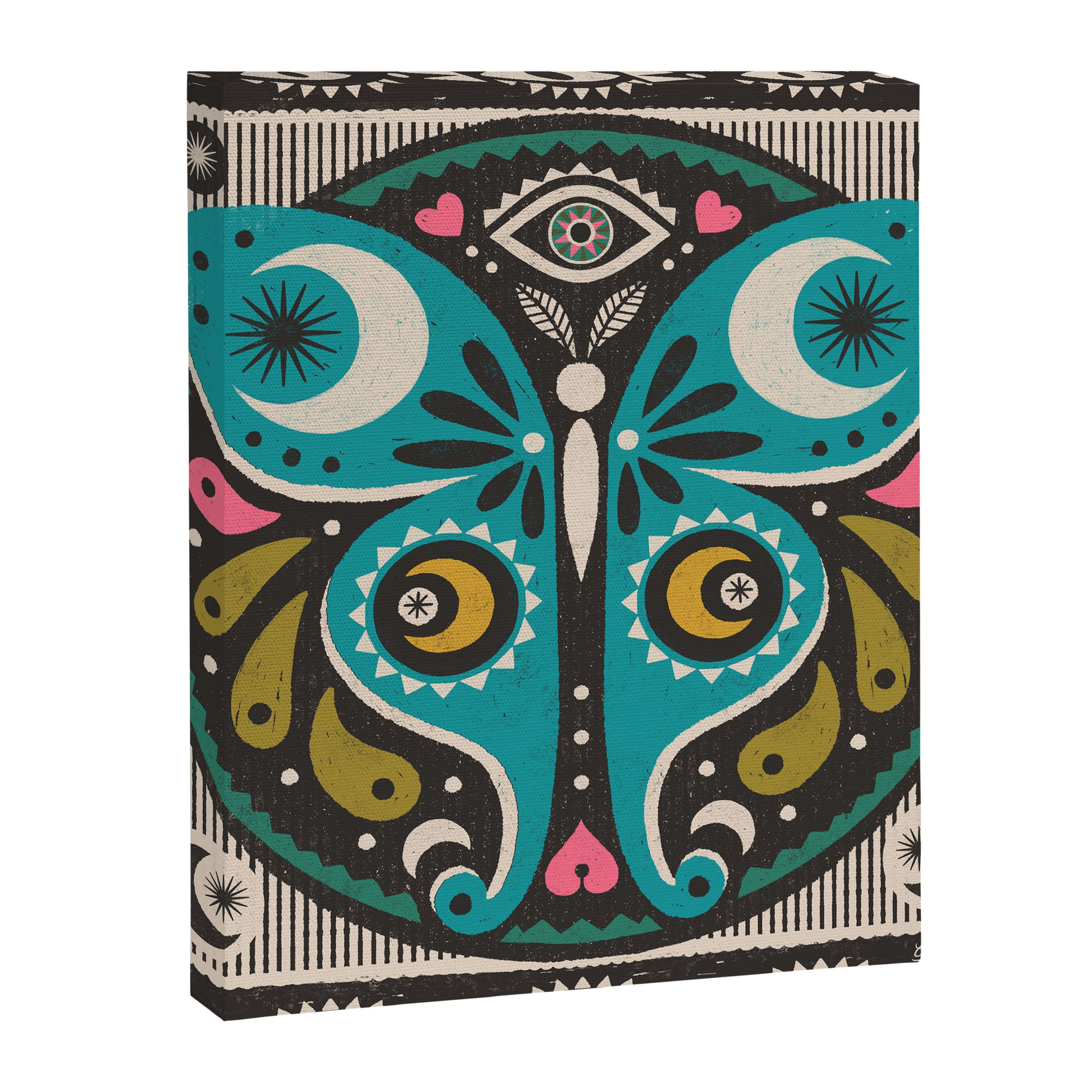 Luna Moth - Black Canvas Print Gallery Image 8