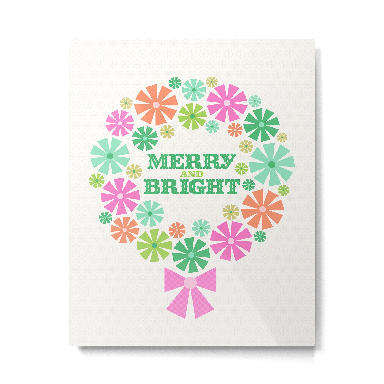 Merry and Bright Christmas Wreath Metal Print Gallery Image 6