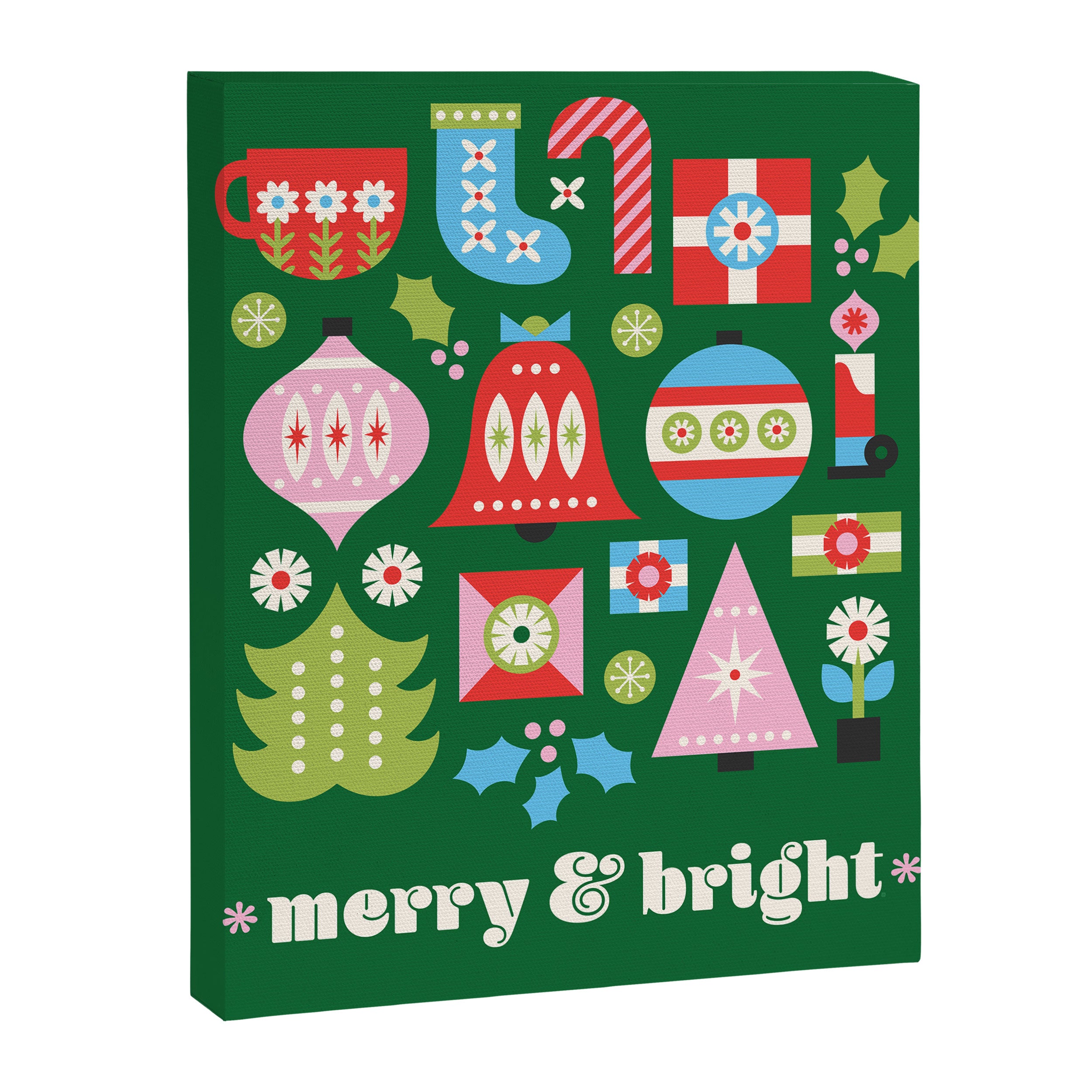 Merry & Bright Christmas | Green Canvas Print Gallery Image 8