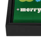 Merry & Bright Christmas | Green Framed Canvas Print Gallery Image 3