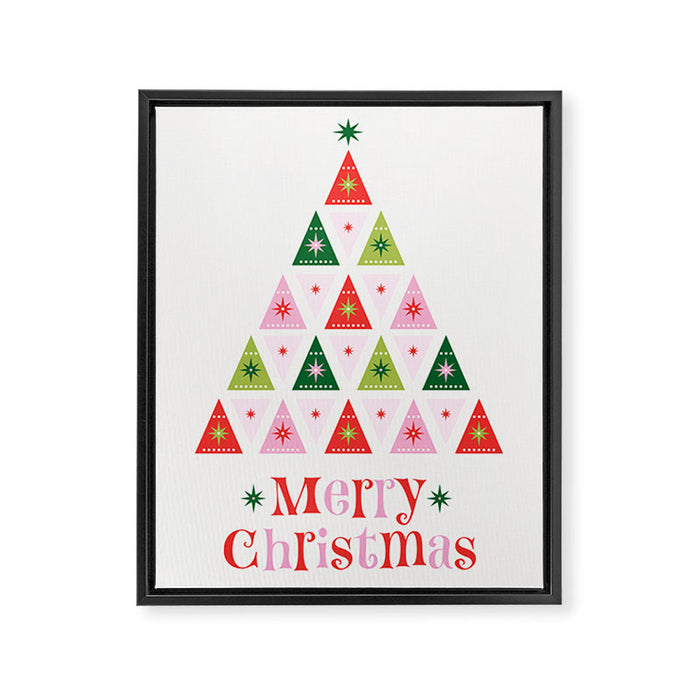 Merry Christmas Tree Framed Canvas Print Gallery Image 1