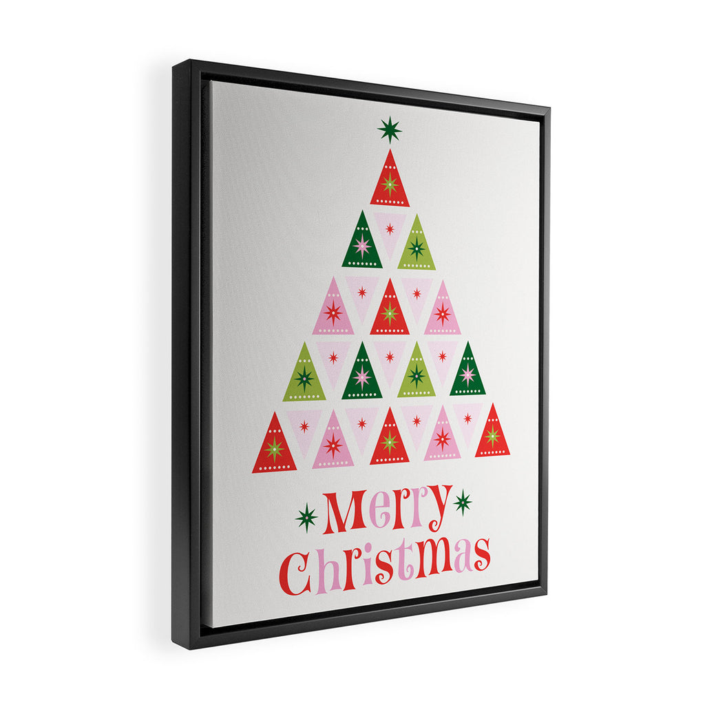 Merry Christmas Tree Framed Canvas Print Gallery Image 2