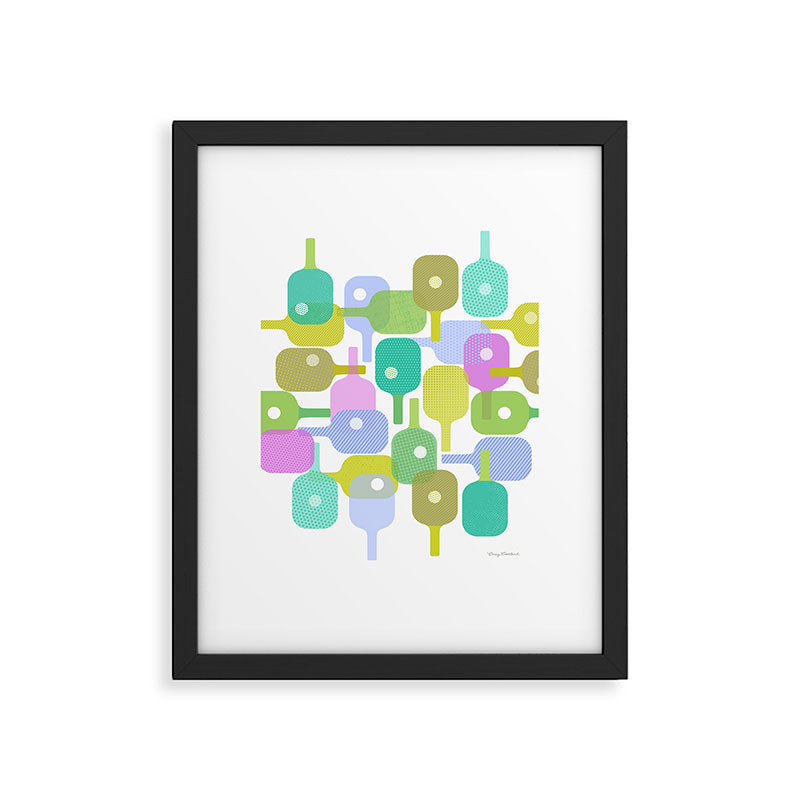 Mid Century Abstract Pickleball Shapes Framed Art Print Gallery Image 6