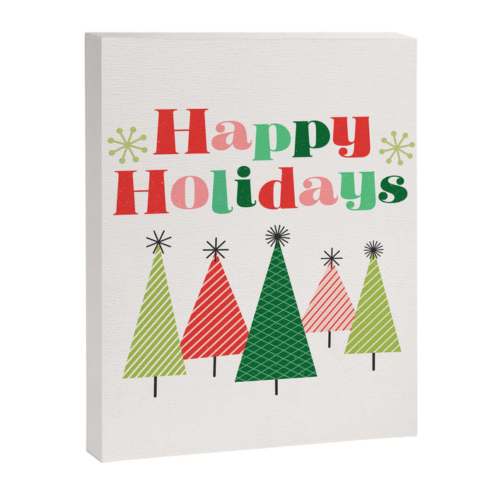 Mid Century Happy Holidays Canvas Print Gallery Image 1