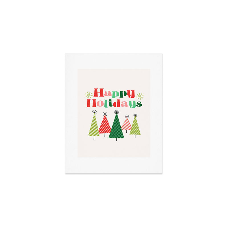 Mid Century Happy Holidays Art Print Gallery Image 1