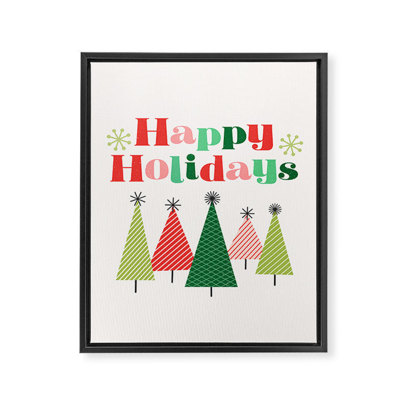 Mid Century Happy Holidays Framed Canvas Print Gallery Image 8