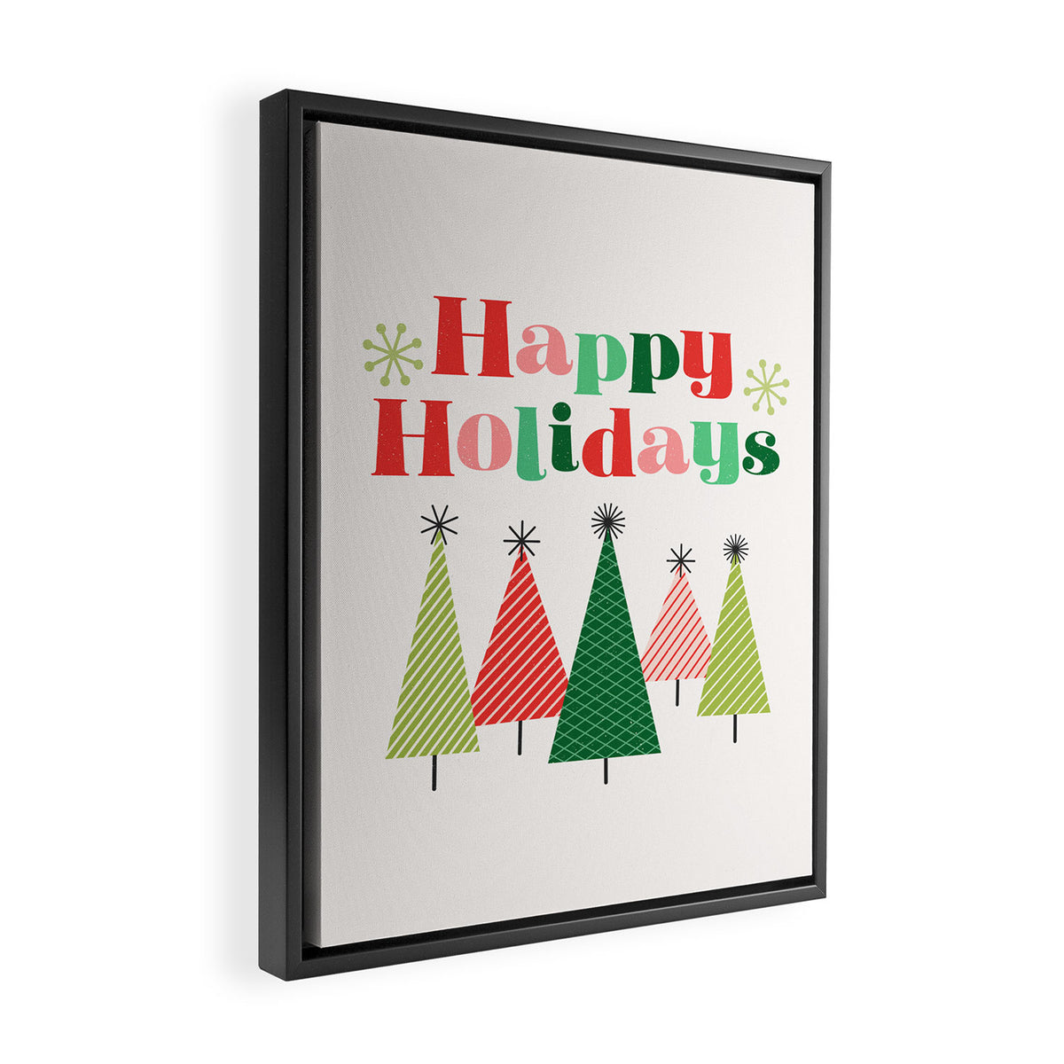 Mid Century Happy Holidays Framed Canvas Print Gallery Image 2