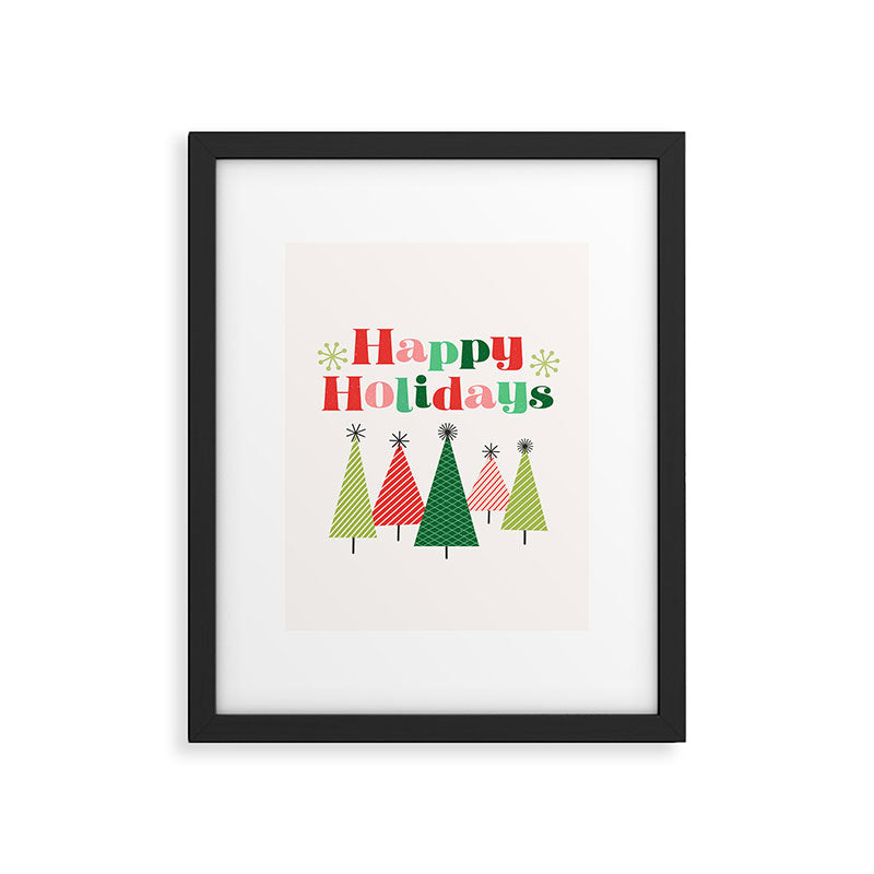 Mid Century Happy Holidays Framed Art Print Gallery Image 6
