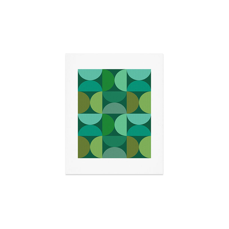 Mid Century Modern Shapes - Green Art Print Gallery Image 1