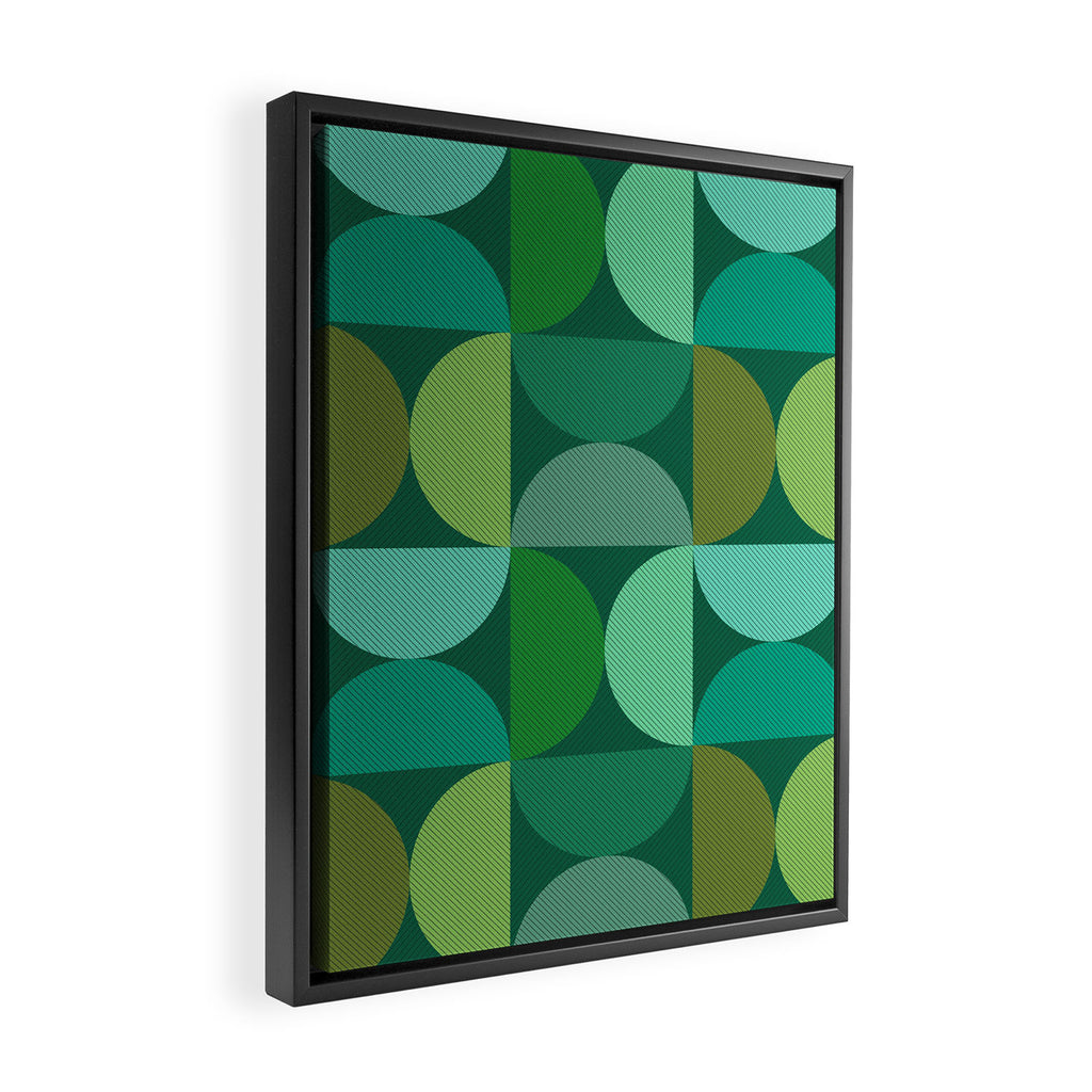 Mid Century Modern Shapes - Green Framed Canvas Print Gallery Image 2