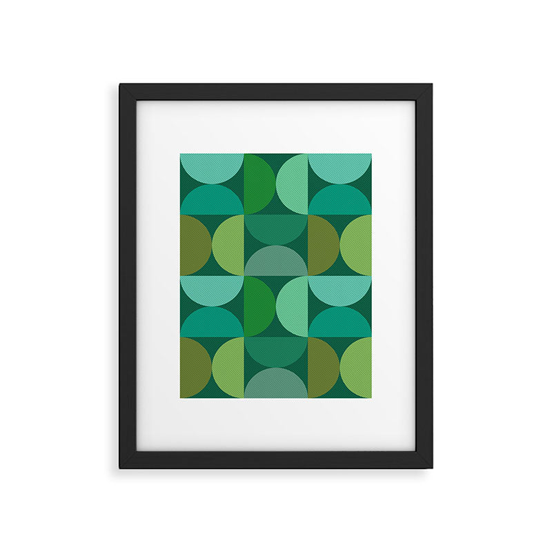 Mid Century Modern Shapes - Green Framed Art Print Gallery Image 5