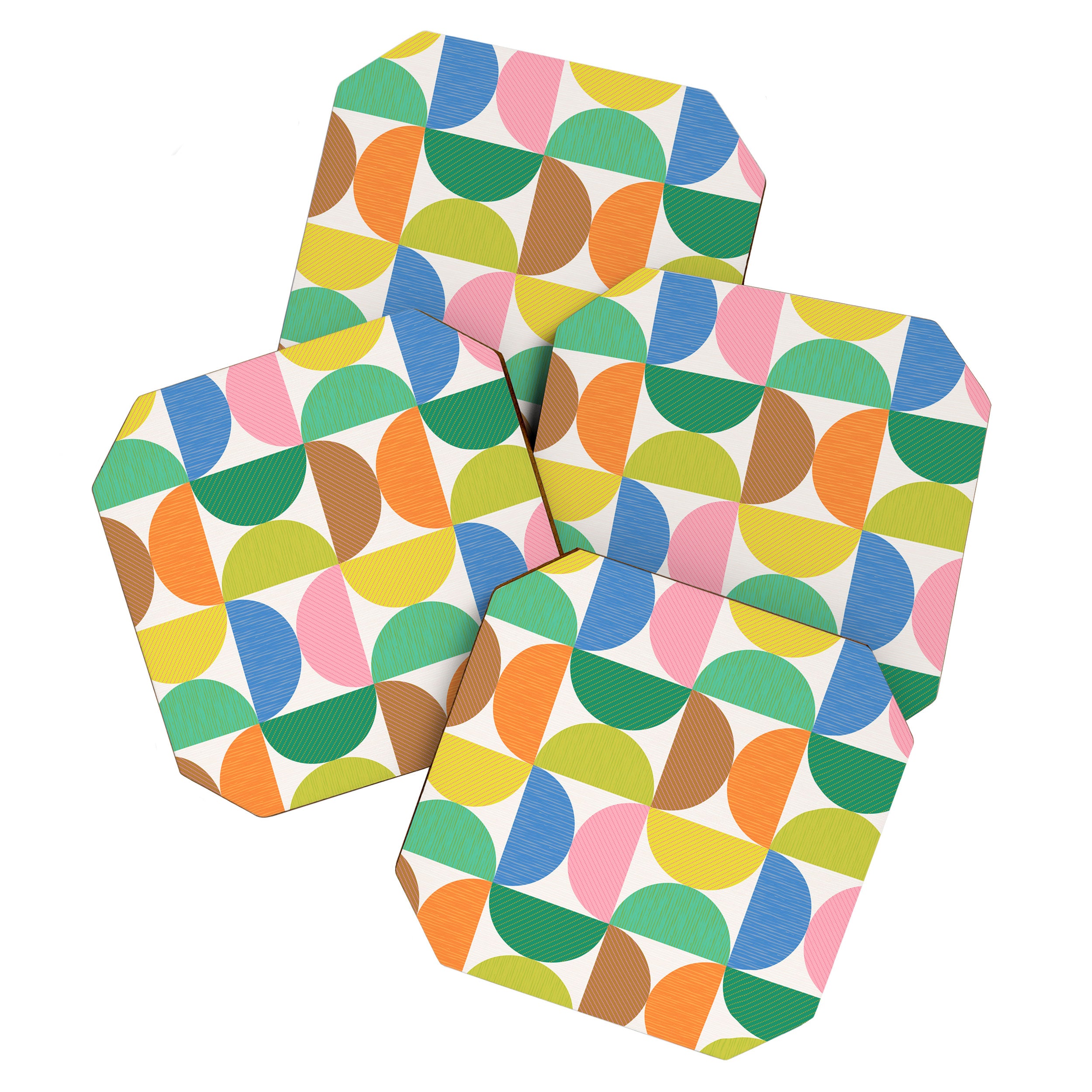Mid Century Modern Shapes - Multi Color Coaster Gallery Image 1
