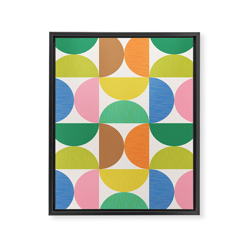 Mid Century Modern Shapes - Multi Color Framed Canvas Print Gallery Image 6