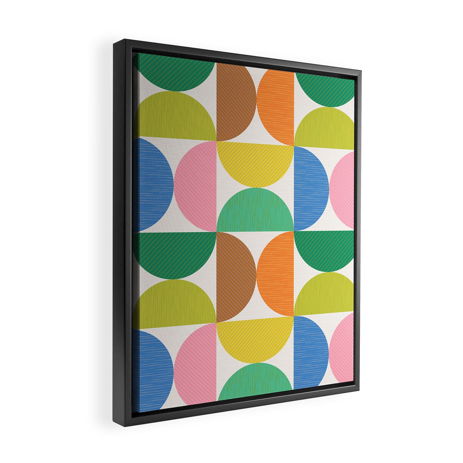 Mid Century Modern Shapes - Multi Color Framed Canvas Print Gallery Image 2