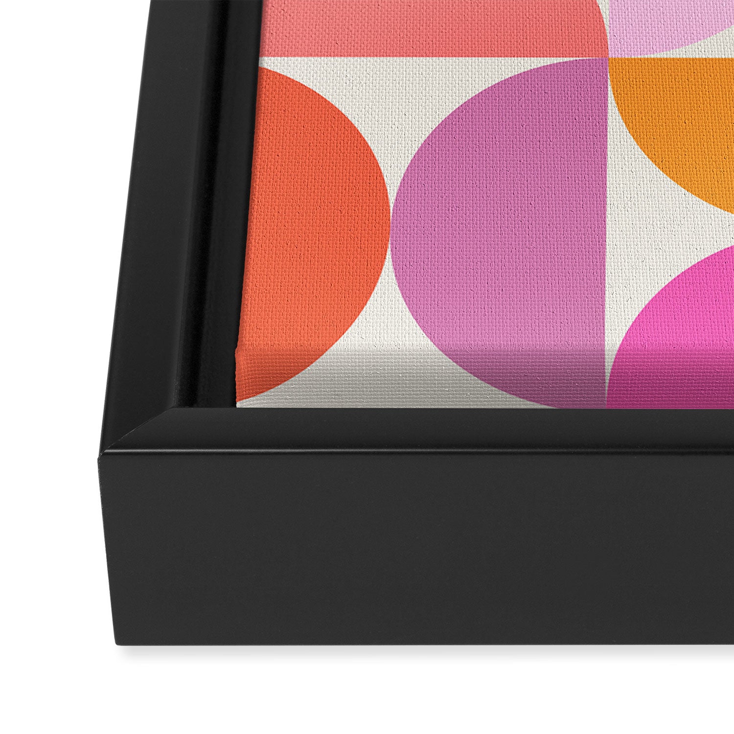Mid Century Modern Shapes - Pink Framed Canvas Print Gallery Image 3