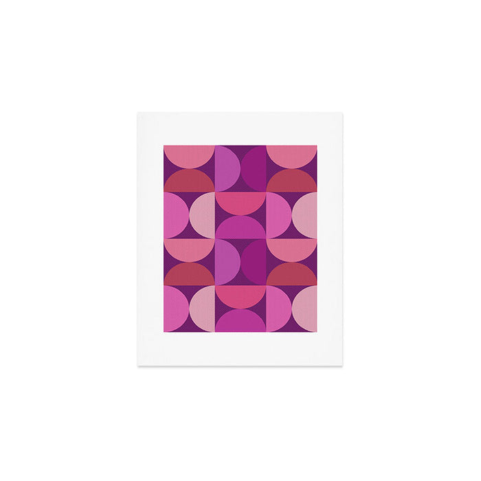 Mid Century Modern Shapes - Pink Magenta Art Print Gallery Image 1