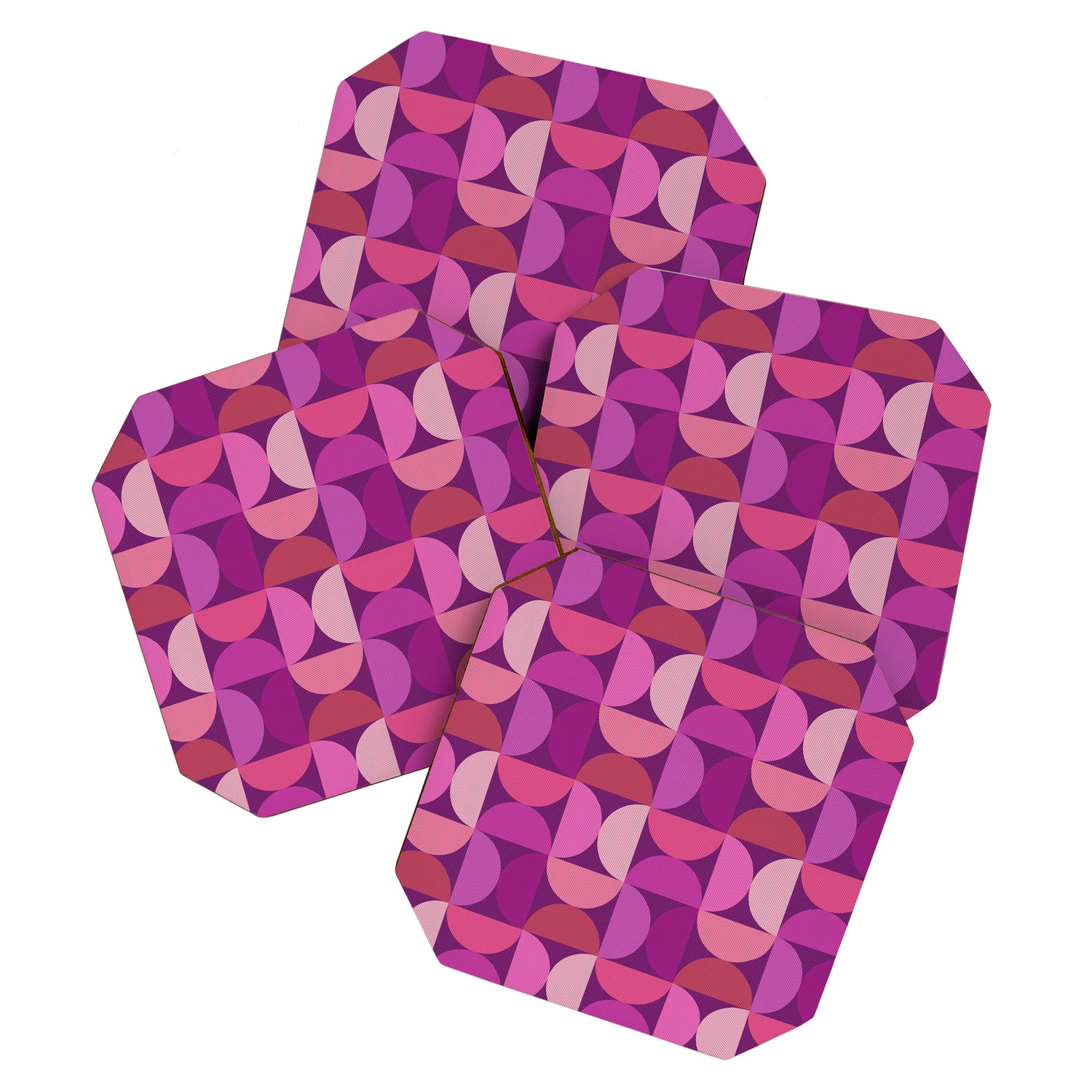 Mid Century Modern Shapes - Pink Magenta Coaster Gallery Image 1