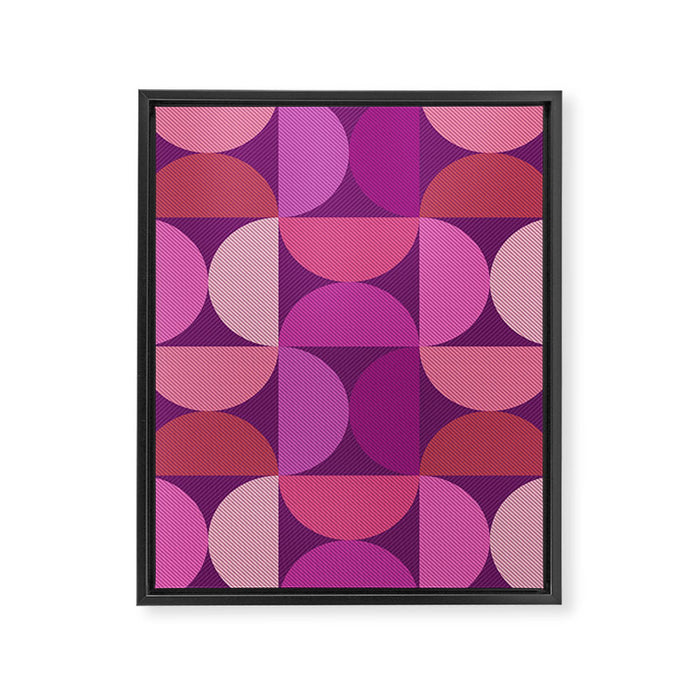 Mid Century Modern Shapes - Pink Magenta Framed Canvas Print Gallery Image 1