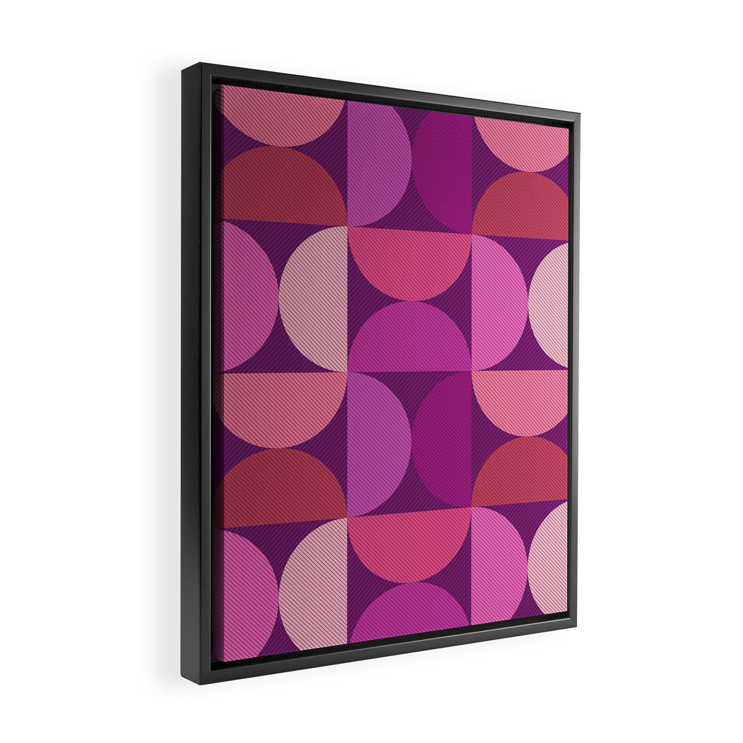 Mid Century Modern Shapes - Pink Magenta Framed Canvas Print Gallery Image 2