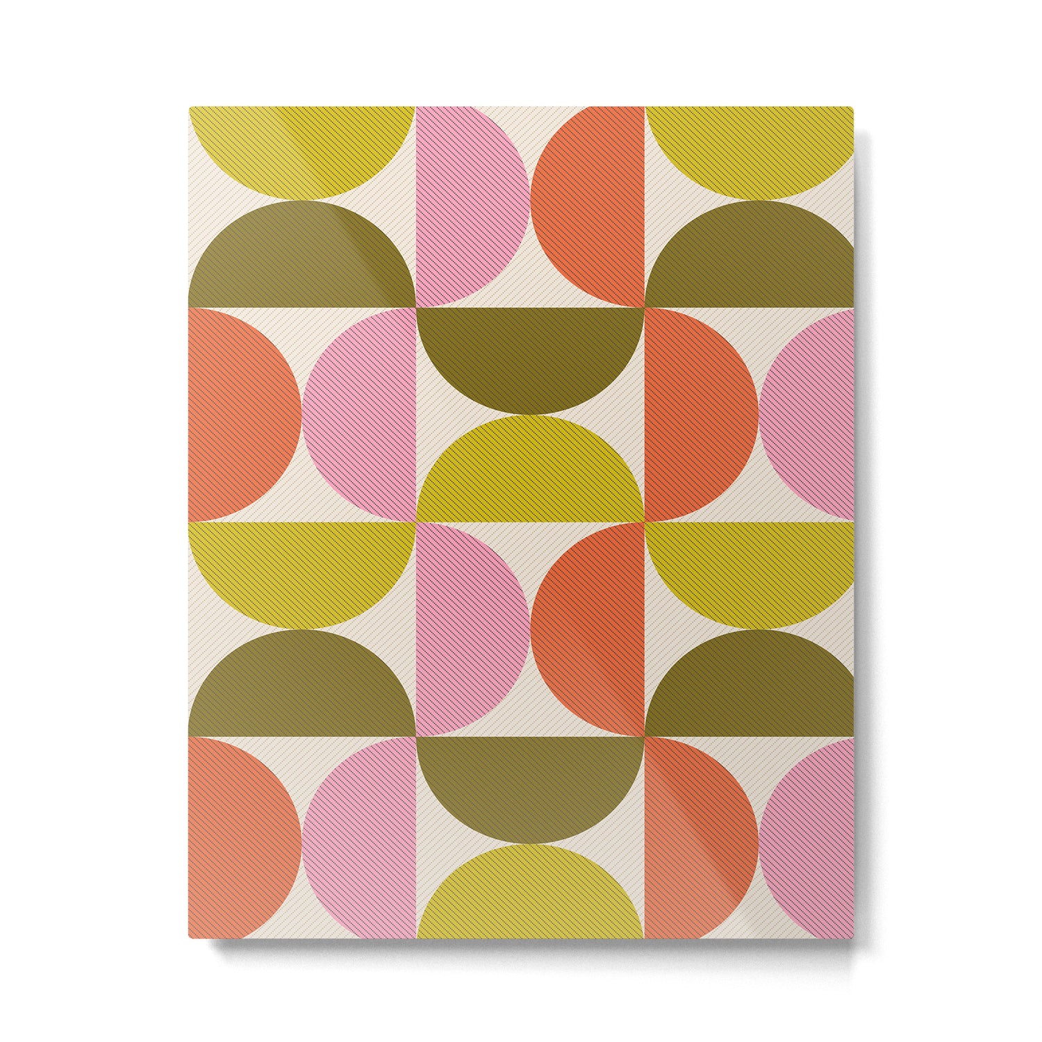 Mid Century Modern Shapes - Pink, Olive Green & Orange Metal Print Gallery Image 6