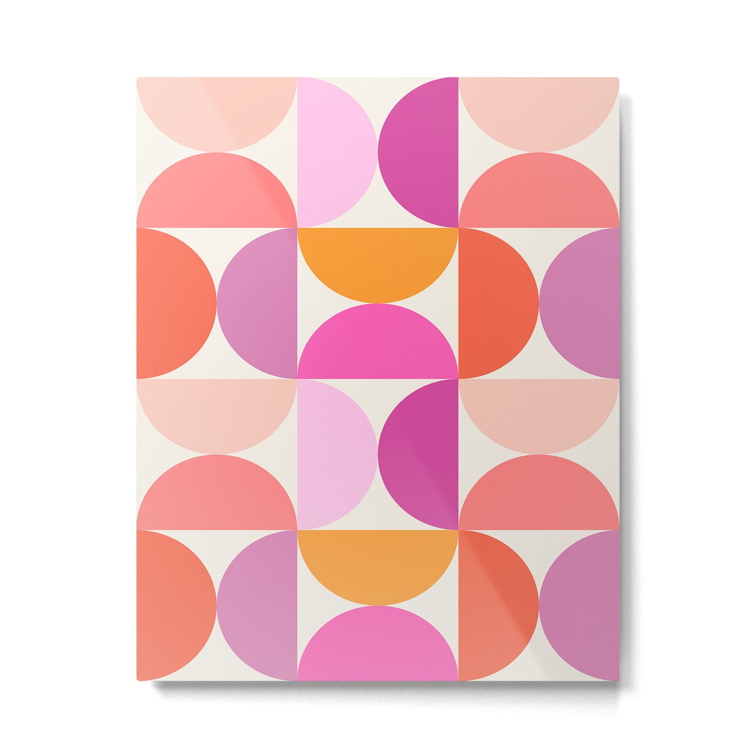 Mid Century Modern Shapes - Pink Metal Print Gallery Image 4