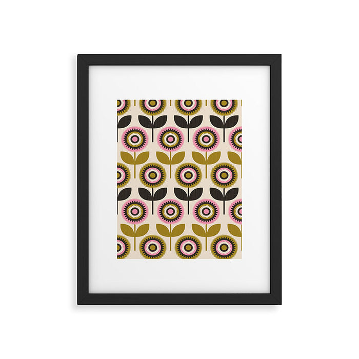 Mid Mod Flowers Framed Art Print Gallery Image 1