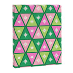 Mid-Century Modern Geometric Christmas Triangles - Green and Pink Canvas Print Gallery Image 8