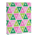 Mid-Century Modern Geometric Christmas Triangles - Green Pink White Canvas Print Gallery Image 8