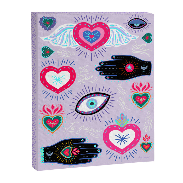 Milagro love heart - Lavender Canvas Print Gallery Image 1