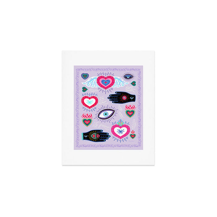 Milagro love heart - Lavender Art Print Gallery Image 1