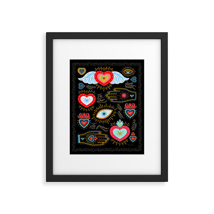 Milagro Love Hearts - Black Framed Art Print Gallery Image 1