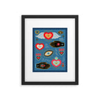 Milagro love hearts - blue Framed Art Print Gallery Image 6