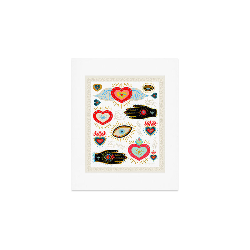 Milagro Love Hearts - White Art Print Gallery Image 1