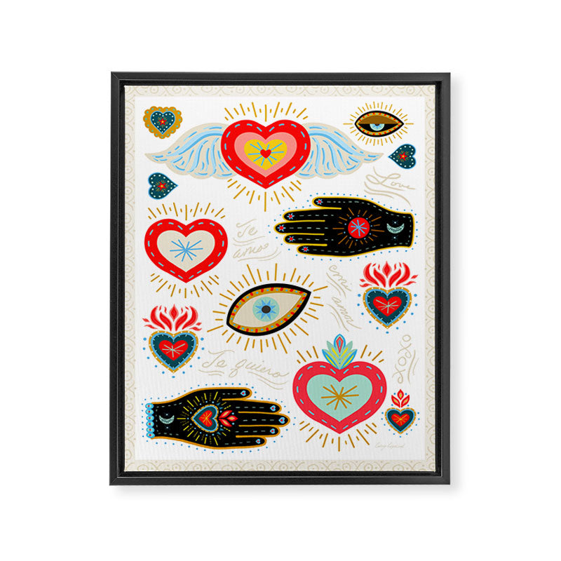 Milagro Love Hearts - White Framed Canvas Print Gallery Image 8