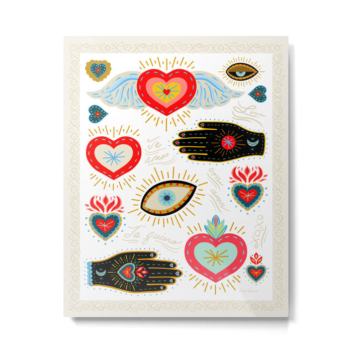 Milagro Love Hearts - White Metal Print Gallery Image 1