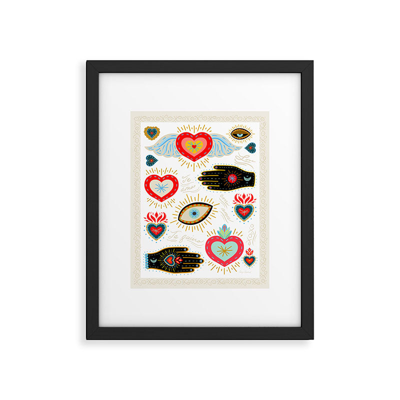 Milagro Love Hearts - White Framed Art Print Gallery Image 6