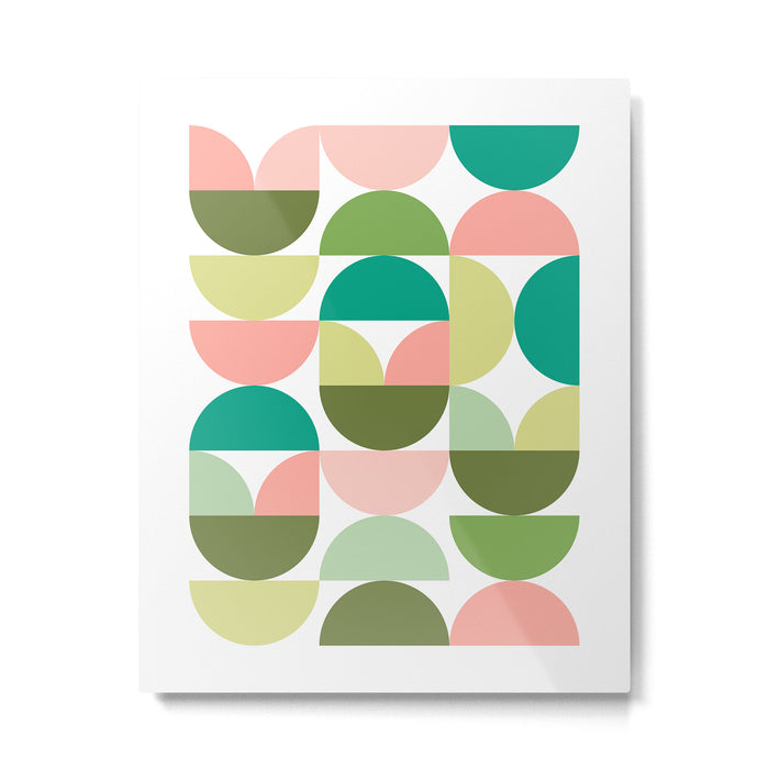 Mod Geometrics | Green Metal Print Gallery Image 1