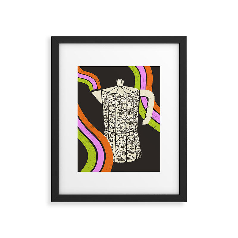 Moka Pot Rainbow - Black Framed Art Print Gallery Image 6