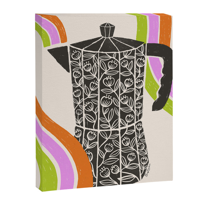 Moka Pot Rainbow - Cream Canvas Print Gallery Image 1
