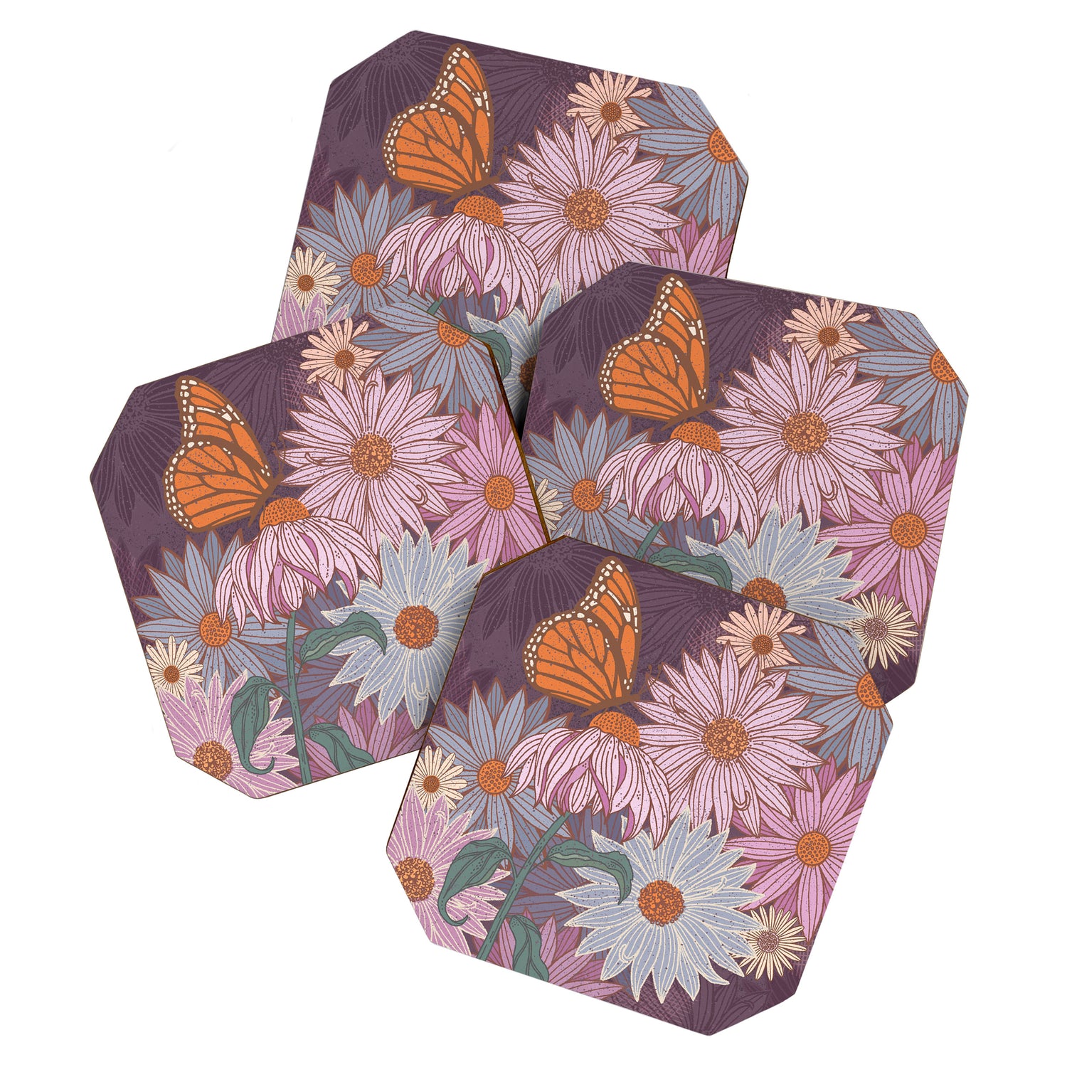 Monarch Butterfly and Wildflowers Coaster Gallery Image 1