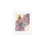 Monarch Butterfly and Wildflowers - Cream Art Print Gallery Image 1