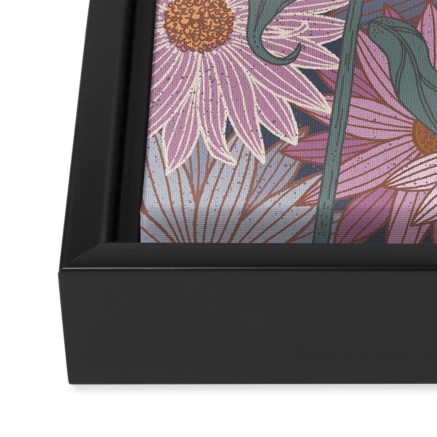 Monarch Butterfly and Wildflowers - Cream Framed Canvas Print Gallery Image 3
