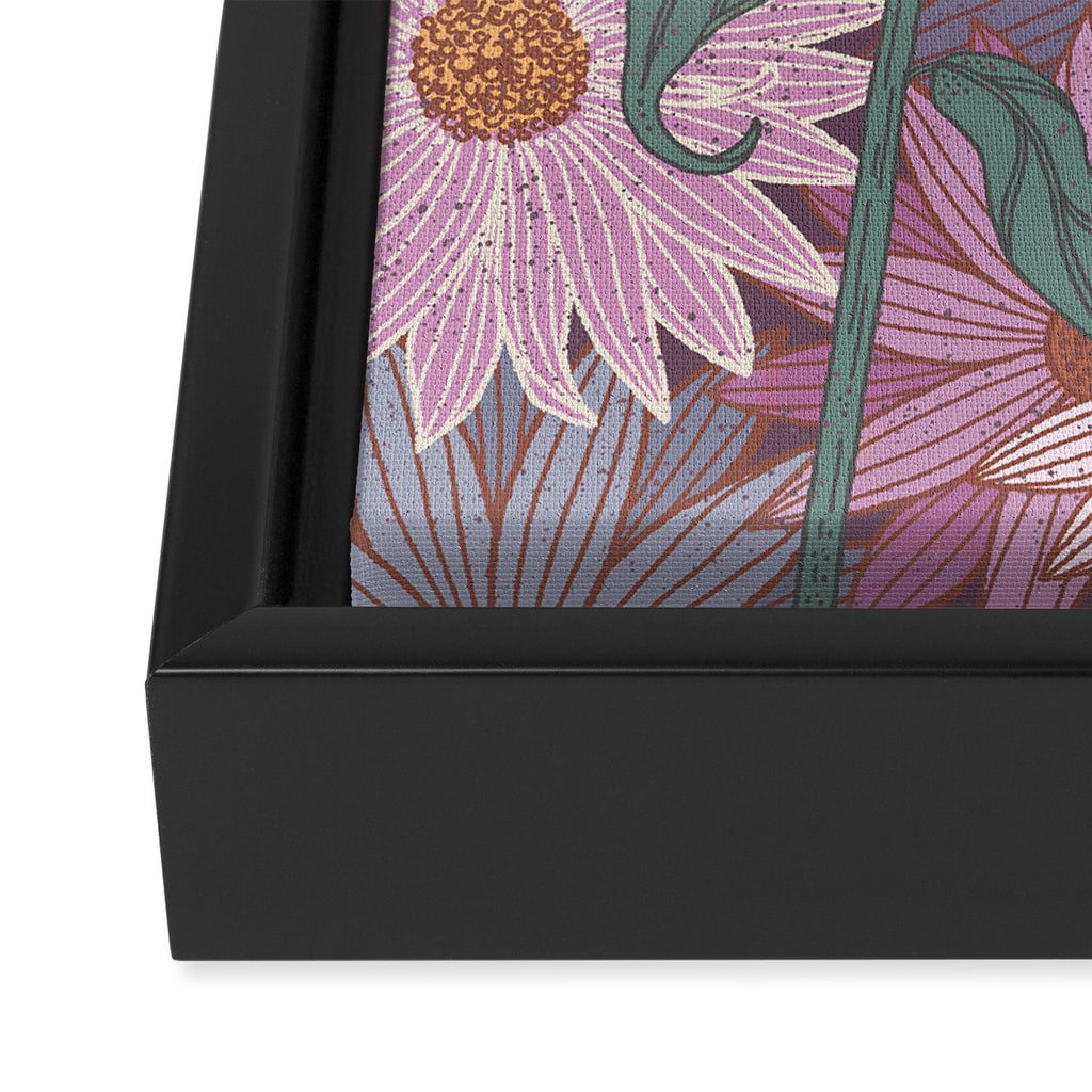 Monarch Butterfly and Wildflowers Framed Canvas Print Gallery Image 3