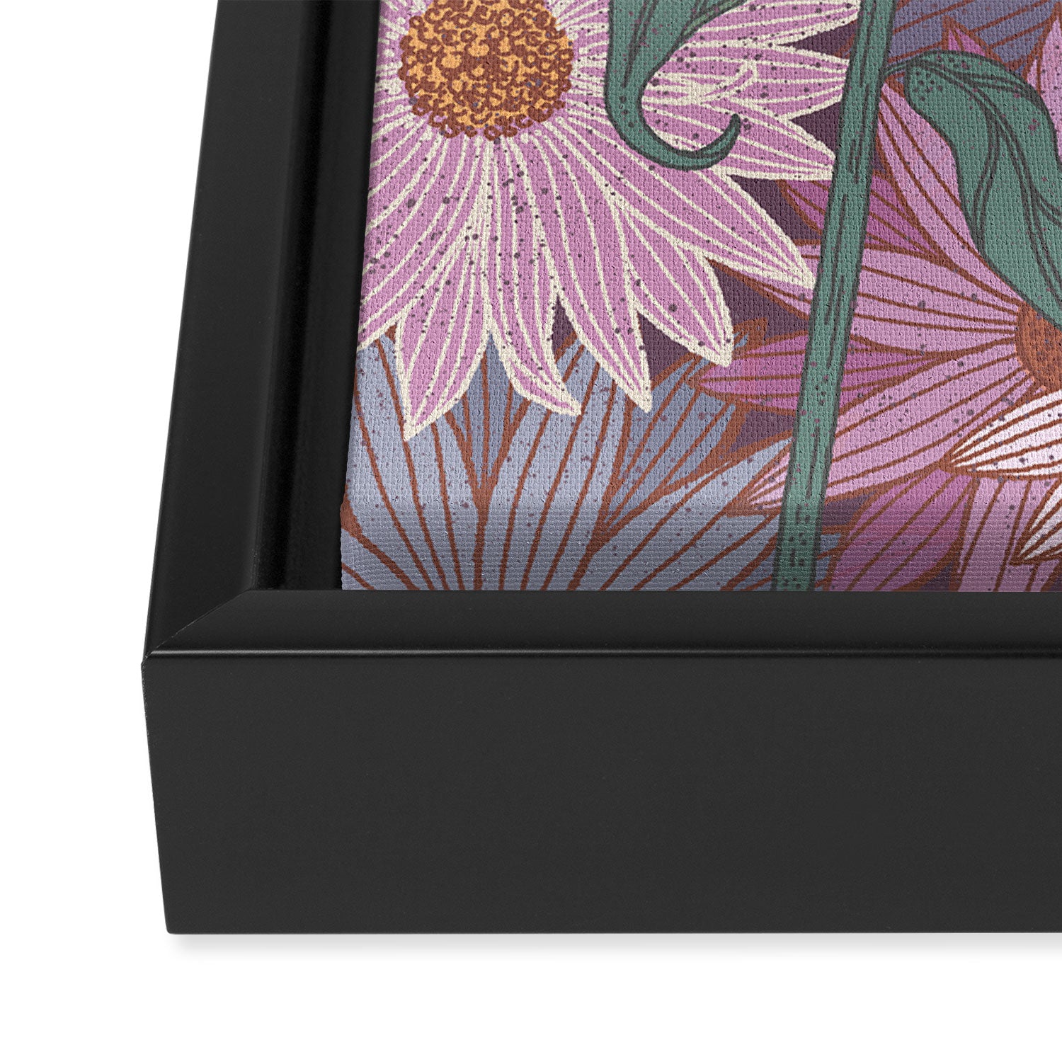 Monarch Butterfly and Wildflowers Framed Canvas Print Gallery Image 3