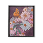 Monarch Butterfly and Wildflowers Framed Canvas Print Gallery Image 8