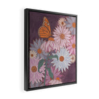 Monarch Butterfly and Wildflowers Framed Canvas Print Gallery Image 2