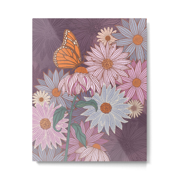 Monarch Butterfly and Wildflowers Metal Print Gallery Image 1
