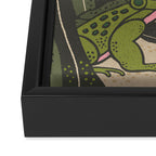 Moonlight Frog and Flowers Framed Canvas Print Gallery Image 3